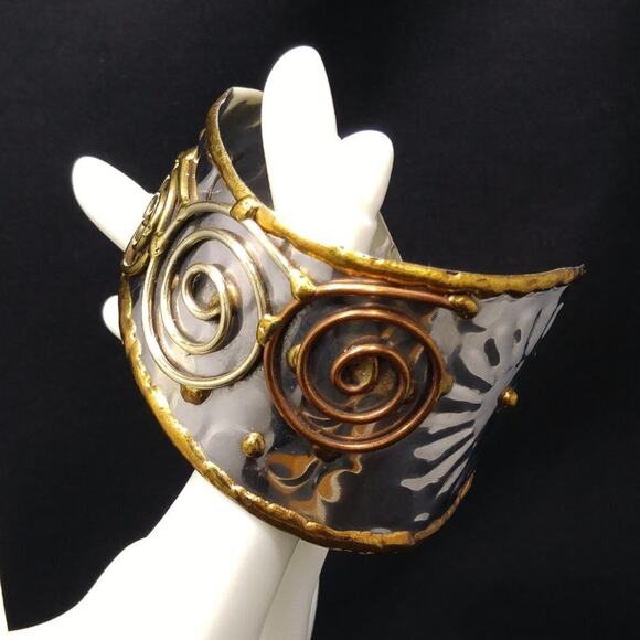 Artisan Mixed Metal Handmade Cuff Bracelet, 6 3/8 Inches - Picture 8 of 9